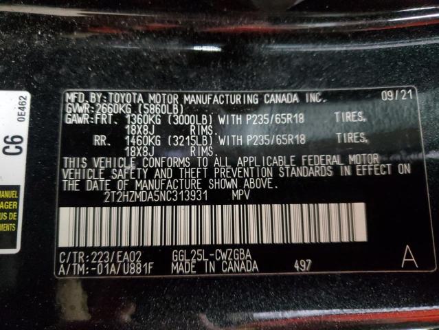 2T2HZMDA5NC313931 Lexus RX 350