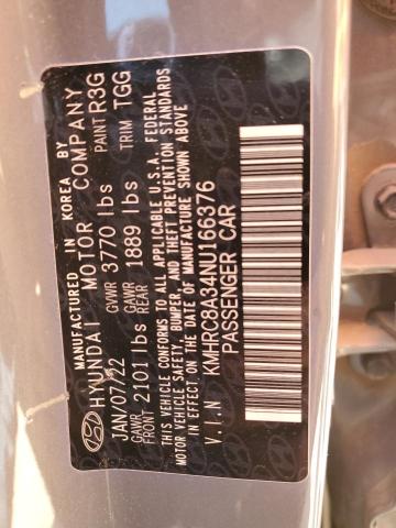 KMHRC8A34NU166376 Hyundai Venue Sel
