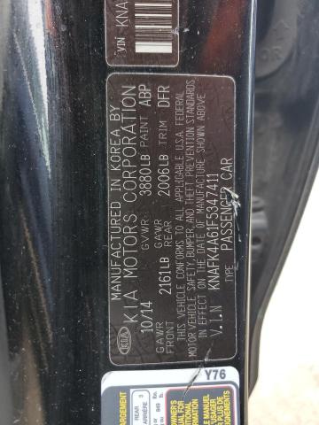 KNAFK4A61F5347411 KIA FORTE LX