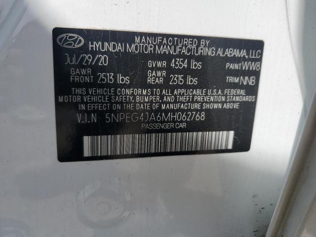 5NPEG4JA6MH062768 Hyundai SONATA SE