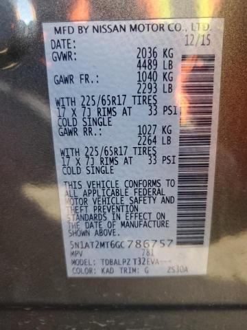 5N1AT2MT6GC786757 Nissan ROGUE S