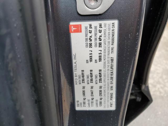 5YJ3E1EA7JF011487 Tesla MODEL 3