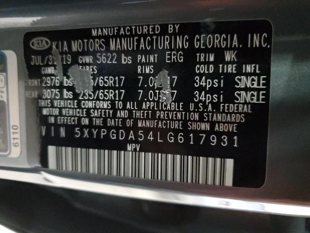 5XYPGDA54LG617931 KIA SORENTO S