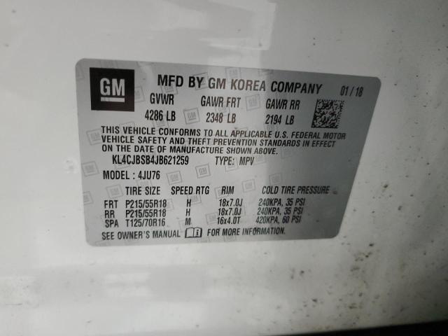 KL4CJBSB4JB621259 Buick Encore Preferred Ii