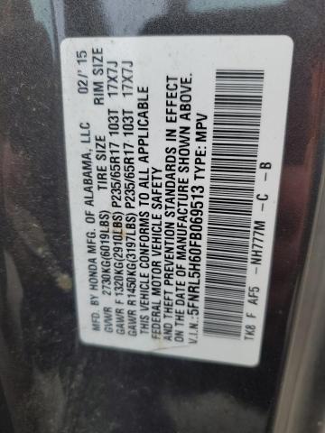 5FNRL5H60FB069513 Honda ODYSSEY EXL