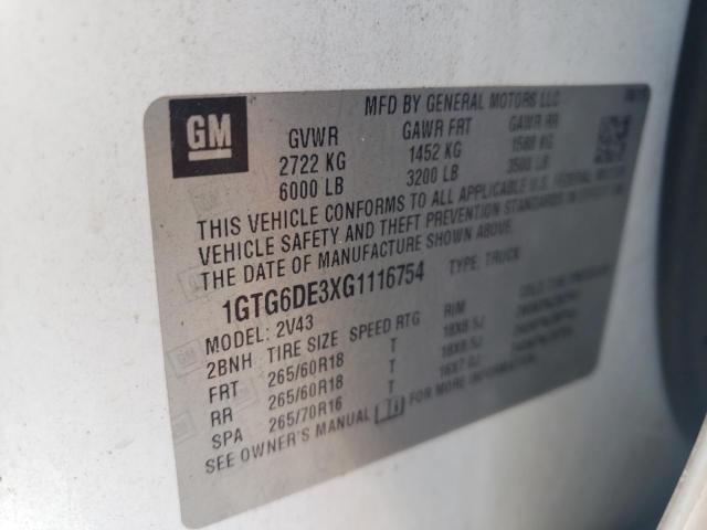 1GTG6DE3XG1116754 GMC CANYON SLT