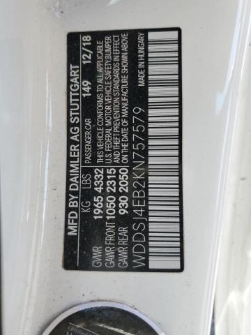 WDDSJ4EB2KN757579 Mercedes-Benz CLA 250