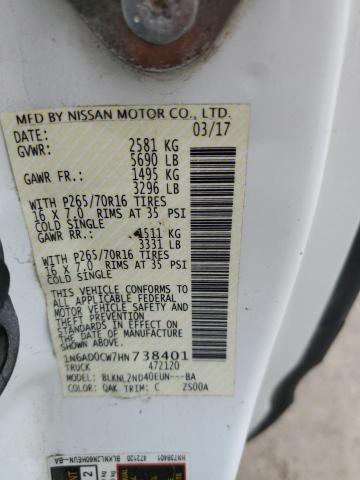1N6AD0CW7HN738401 Nissan Frontier Sv