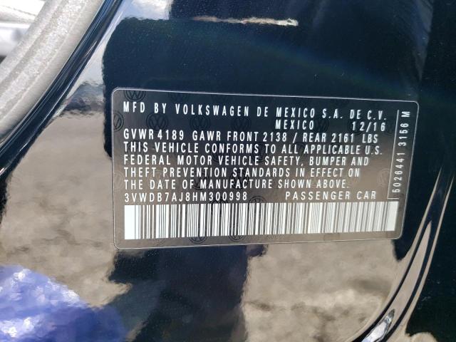 3VWDB7AJ8HM300998 Volkswagen JETTA SE
