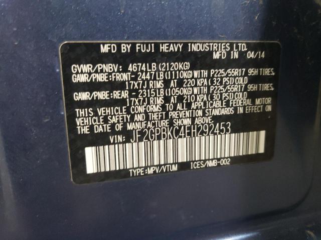 JF2GPBKC4EH292453 Subaru Xv Crosstrek 2.0i Hybrid Touring