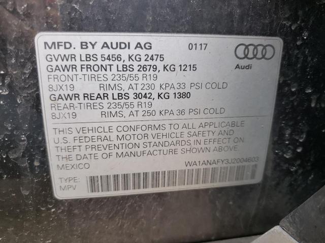 WA1ANAFY3J2004603 Audi Q5 PREMIUM