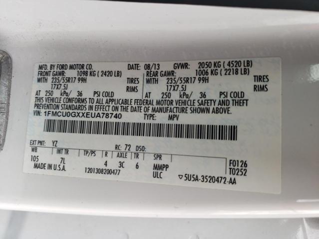 1FMCU0GXXEUA78740 Ford ESCAPE SE