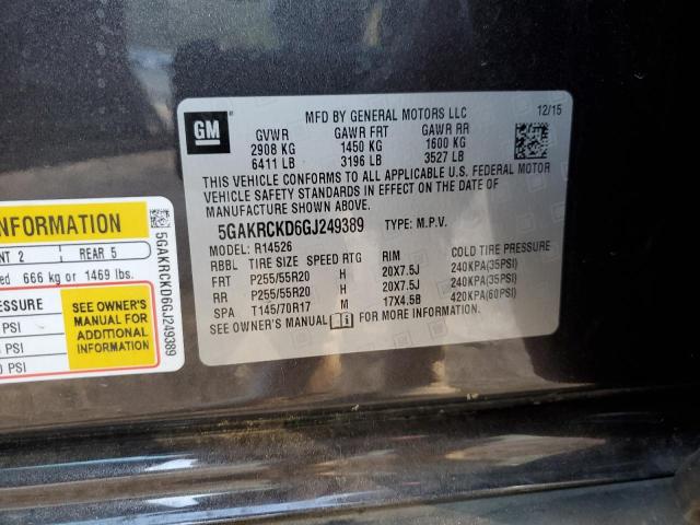 5GAKRCKD6GJ249389 Buick Enclave