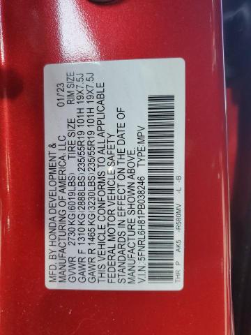 5FNRL6H81PB038246 Honda Odyssey Touring