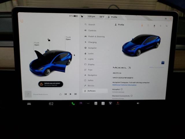 5YJ3E1EA7NF369873 Tesla MODEL 3