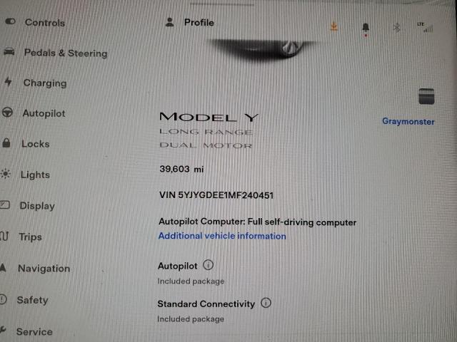 5YJYGDEE1MF240451 Tesla Model Y