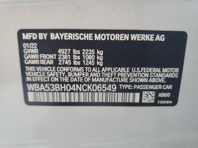 WBA53BH04NCK06549 BMW 530 I