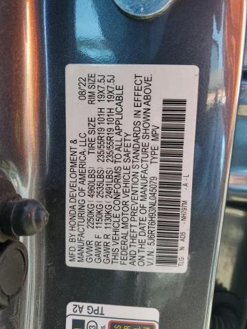 5J6RT6H93NL045079 Honda Cr-v Touring