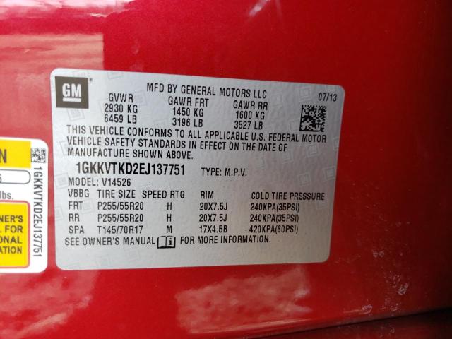 1GKKVTKD2EJ137751 GMC Acadia Denali