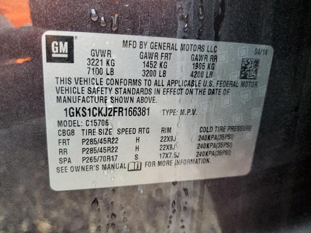 1GKS1CKJ2FR166381 GMC YUKON DENALI