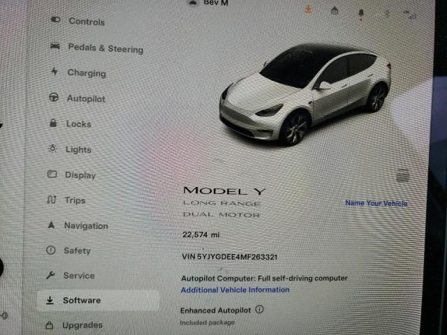5YJYGDEE4MF263321 Tesla Model Y