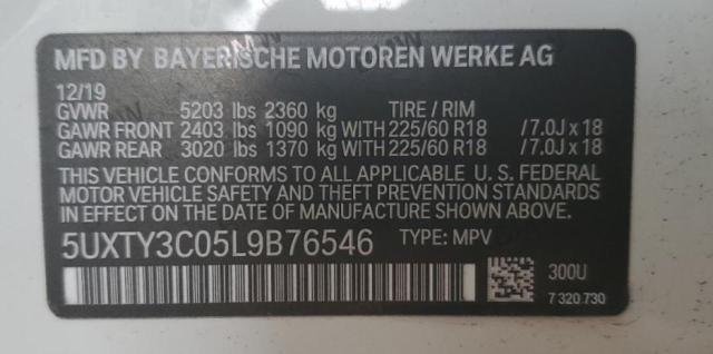 5UXTY3C05L9B76546 BMW X3 Sdrive30i