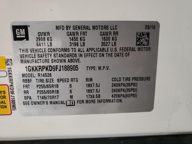 1GKKRPKD9FJ188905 GMC ACADIA SLE