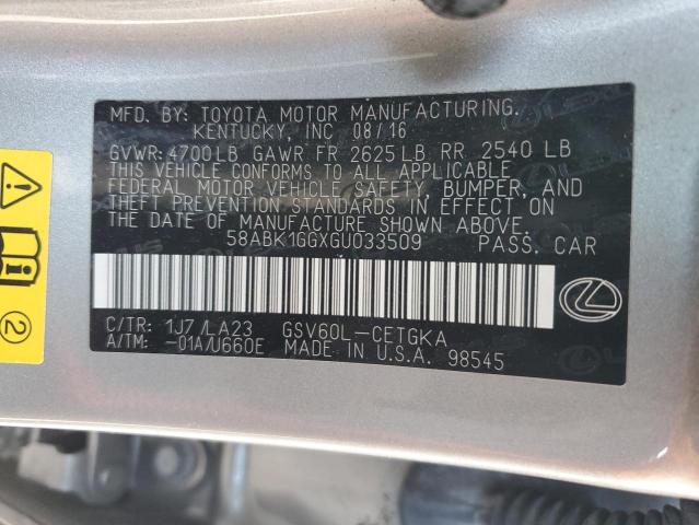 58ABK1GGXGU033509 Lexus ES 350