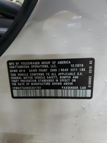 1VWAT7A36GC021731 Volkswagen PASSAT S