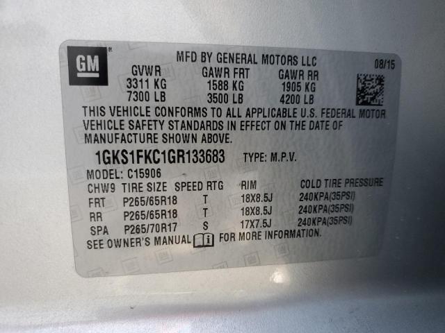 1GKS1FKC1GR133683 GMC Yukon Xl C1500 Sle