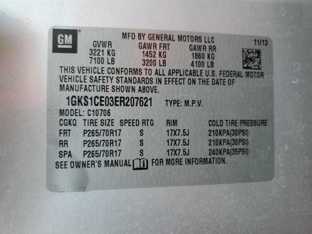 1GKS1CE03ER207621 GMC YUKON SLT