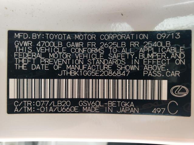 JTHBK1GG5E2086847 Lexus ES 350
