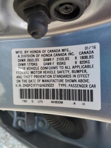 2HGFC1F71GH635022 Honda CIVIC EXL