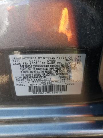 3N1CN8FV9NL859102 Nissan VERSA SR