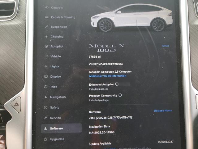 5YJXCAE28HF078884 Tesla MODEL X
