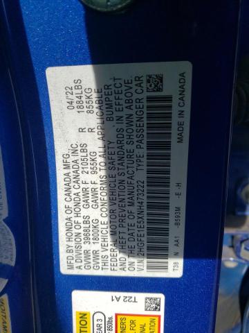 2HGFE1E5XNH473222 Honda CIVIC SI