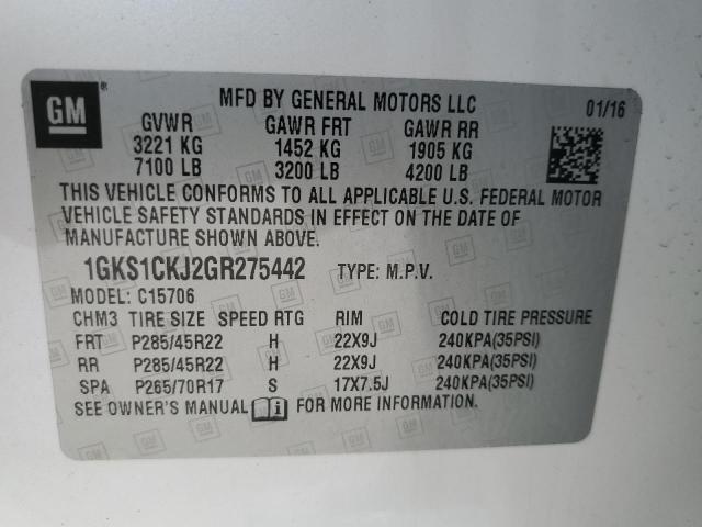 1GKS1CKJ2GR275442 GMC YUKON DENALI