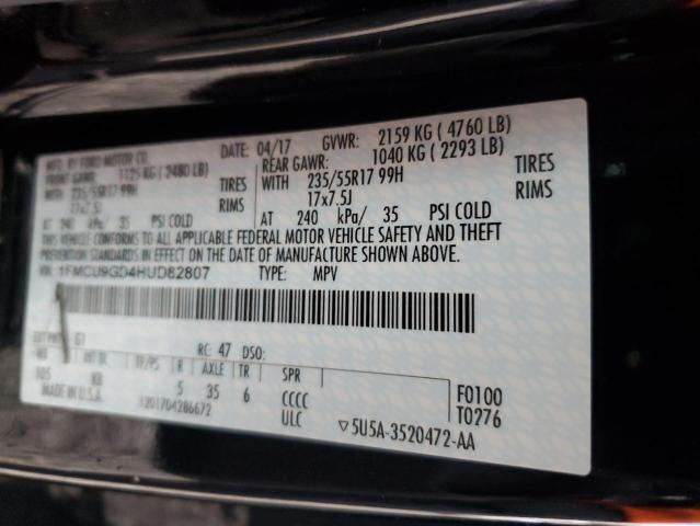 1FMCU9GD4HUD82807 Ford ESCAPE SE
