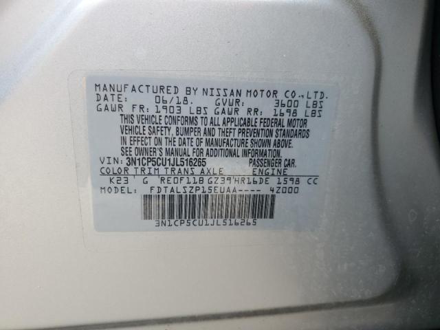3N1CP5CU1JL516265 Nissan KICKS S