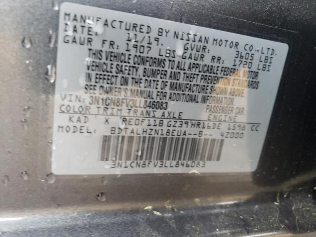 3N1CN8FV3LL846083 Nissan VERSA SR