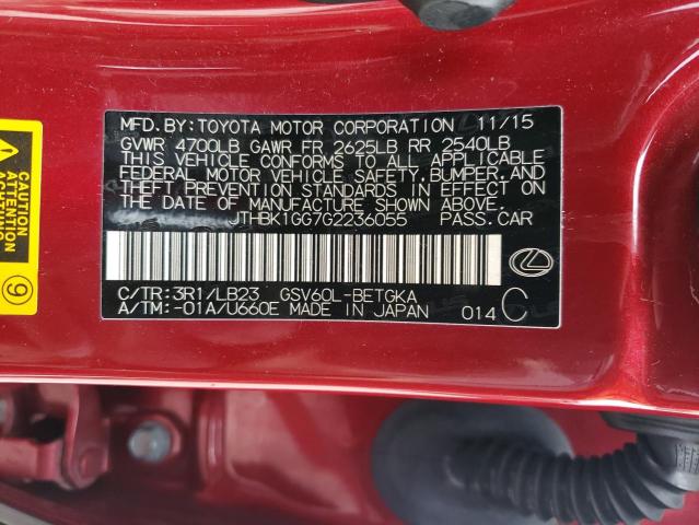 JTHBK1GG7G2236055 Lexus ES 350
