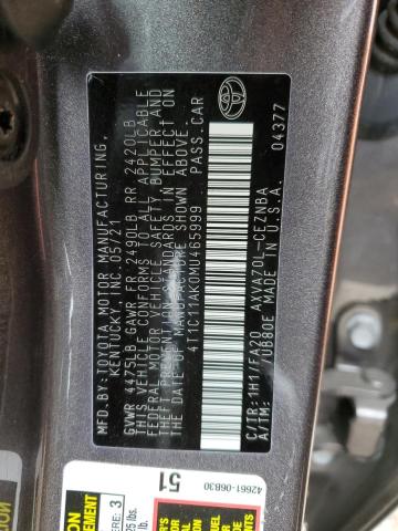 4T1C11AK0MU465999 Toyota CAMRY LE
