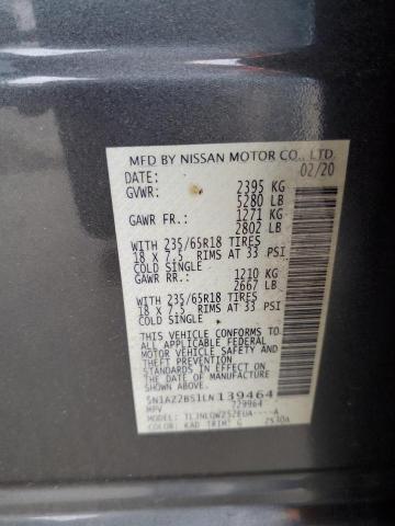 5N1AZ2BS1LN139464 Nissan MURANO SV