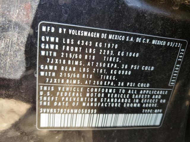 3VVRX7B26NM058999 Volkswagen TAOS SE