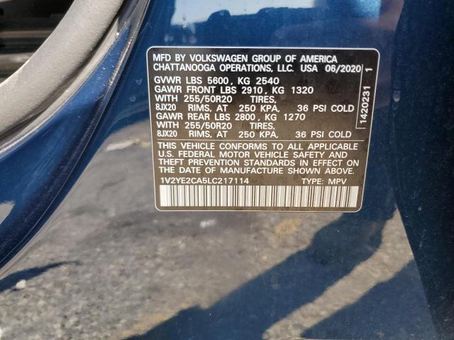 1V2YE2CA5LC217114 Volkswagen Atlas Cross Sport Se