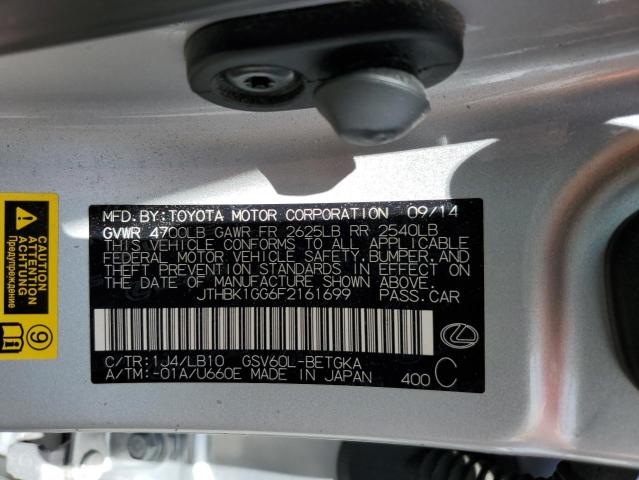 JTHBK1GG6F2161699 Lexus ES 350