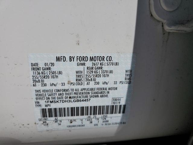 1FMSK7DH3LGB64457 Ford EXPLORER XLT