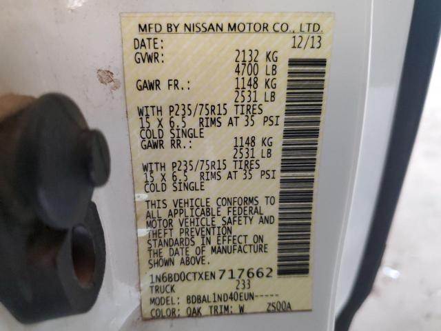 1N6BD0CTXEN717662 Nissan FRONTIER S