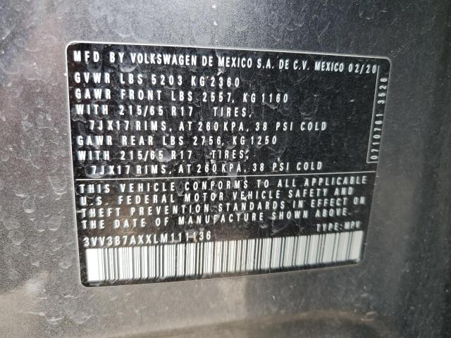 3VV3B7AXXLM111136 Volkswagen TIGUAN SE