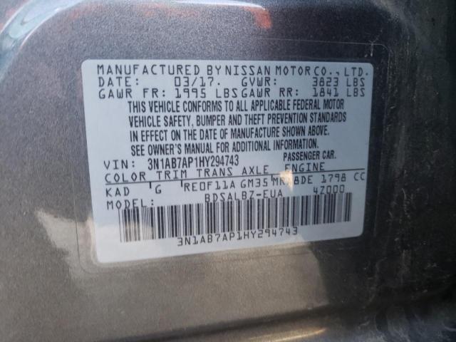 3N1AB7AP1HY294743 Nissan SENTRA S